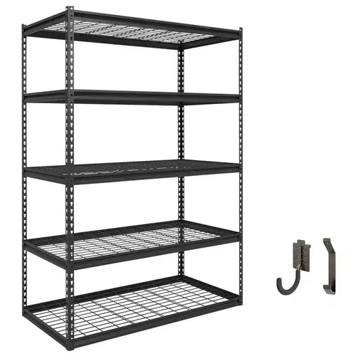 Atlas Shelving 5-Tier 48"x24"x72" Steel Boltless Shelving Load 4000lbs with Wire Deck Dark Gray