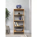4-Shelf Solid Pine Bookcase | Display Storage for Living Room & Office