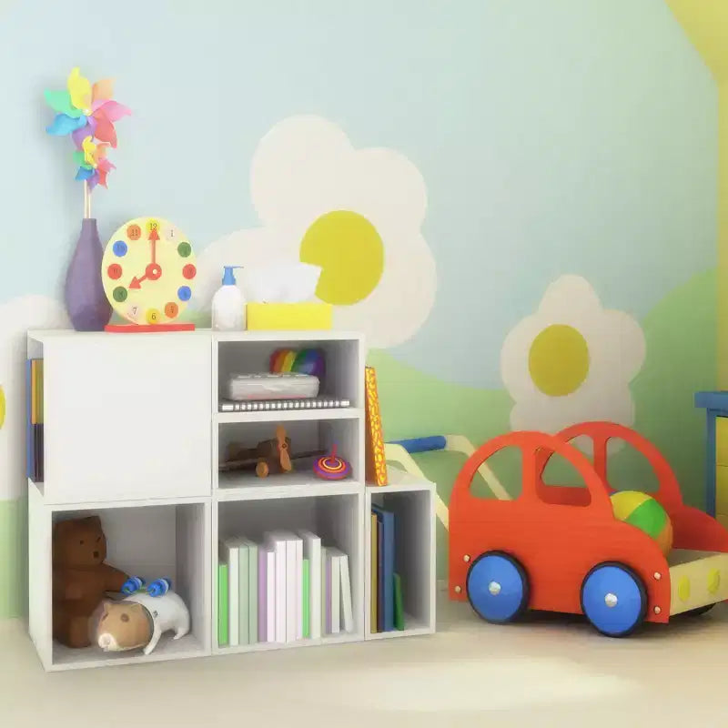 Niche 2pk Cubo Half Size Wood Stackable Storage Bookcase Shelf Organizer Cube Snow White