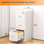 Schedario mobile/verticale a 3 cassetti per ufficio domestico