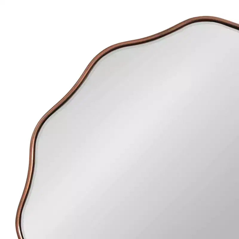 Kate & Laurel All Things Decor 26" Viona Round Scalloped Mirror Diameter Bronze