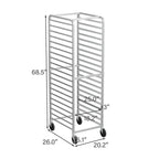 Scaffale da panetteria a 10/20 ripiani in acciaio inox per teglie da panini