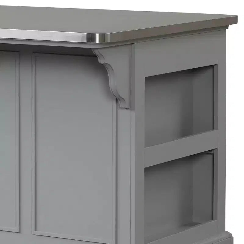 Acme Furniture Urrur Kitchen Island Gray Finish