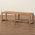 bali & pari Cipally Seagrass and Mahogany Wood Accent Bench Natural