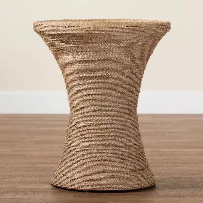 bali & pari Cady Seagrass Side Table Natural Brown