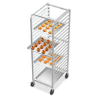 Scaffale da panetteria a 10/20 ripiani in acciaio inox per teglie da panini