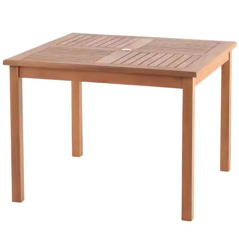 Nordic Teak 39 4-Person Natural Outdoor Square Dining Table - Beige