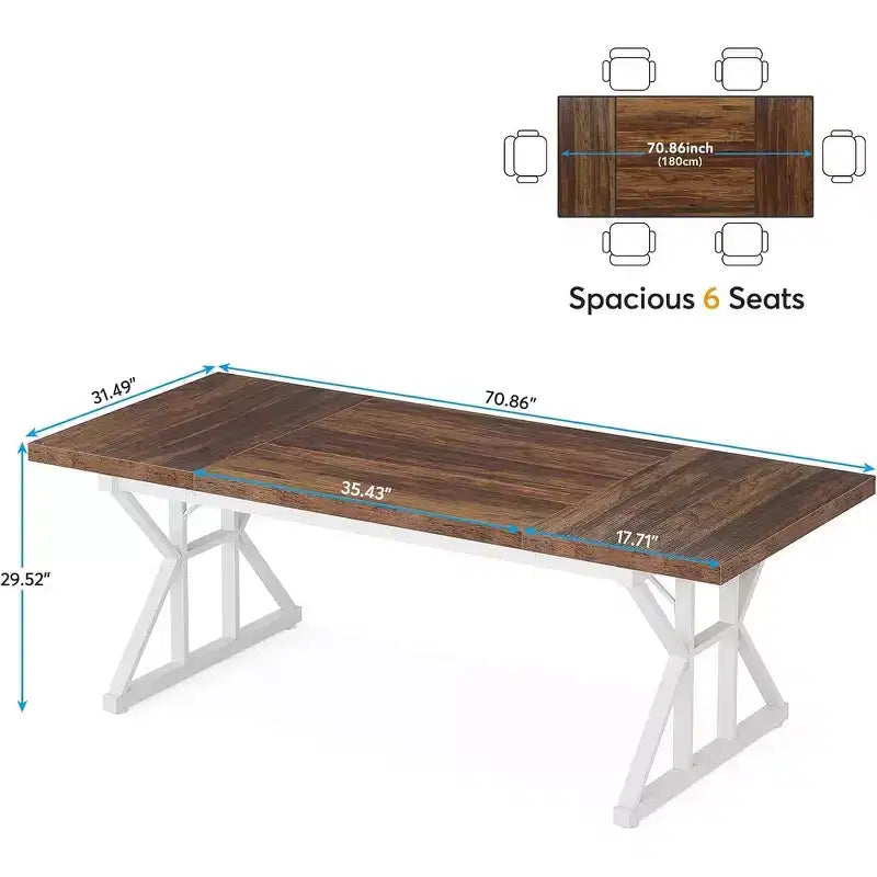 Lantine 6FT Conference Table, 70.86 L x 31.49 W x 29.52 H Inches