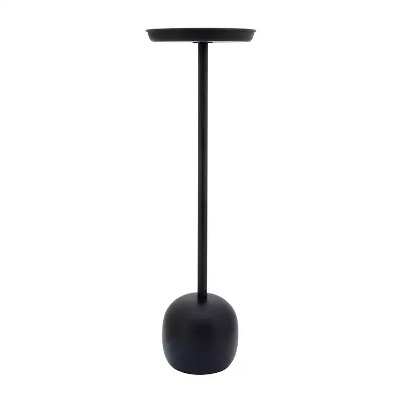 Sleek End Table, Side Table, or Small Table Stand for Home Decor - Metal Night Stand with Round Tray Top for Bedroom or Living Room Decor - 26 Black