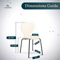 LeisureMod Oyster Transparent Dining Chairs Set of 2  Stackable Curved Back Design with Black Stainless Steel Legs for Kitchen or Dining Room