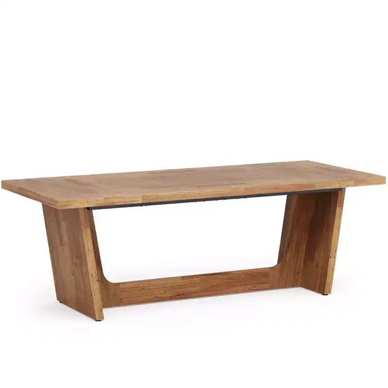 Lantine 70.87-Inch Executive Computer Desk with Solid Wooden Pedestal
