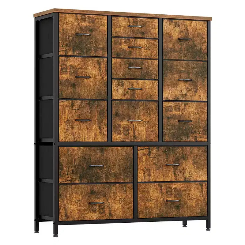 Dresser for Bedroom with 15 Drawers, Tall Dresser & Chests of Drawers, Fabric Storage Dresser