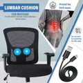 FDW Big and Tall Office Chair with Adjustable Lumbar Support 400lbs Weight Capacity & Seat Massage Function for Adults