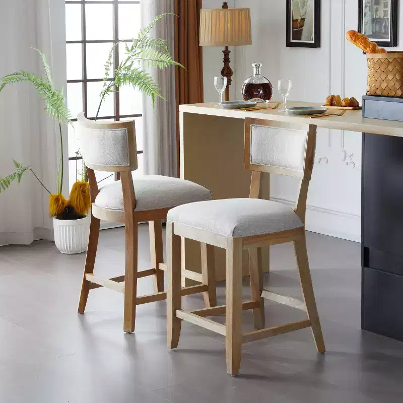 Christopher Knight Home Wina 26.5 Rubberwood Upholstered Counter Stool, Set of 2