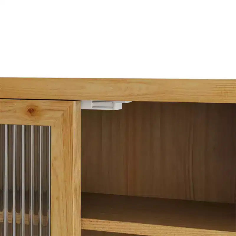 Kitchen Wall Cabinet With Towel Rack, 24.8''Glass Door Vintage Double Door Wall Cabinet With Three Tiers of Storage, for Bathroom, Kitchen,Dining Room