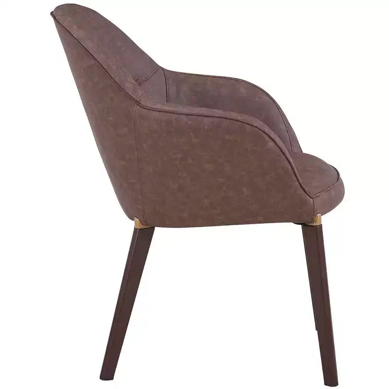 Elias Upholstered Dining Chair | Leather or Velvet Seat with Powder-Coated Legs