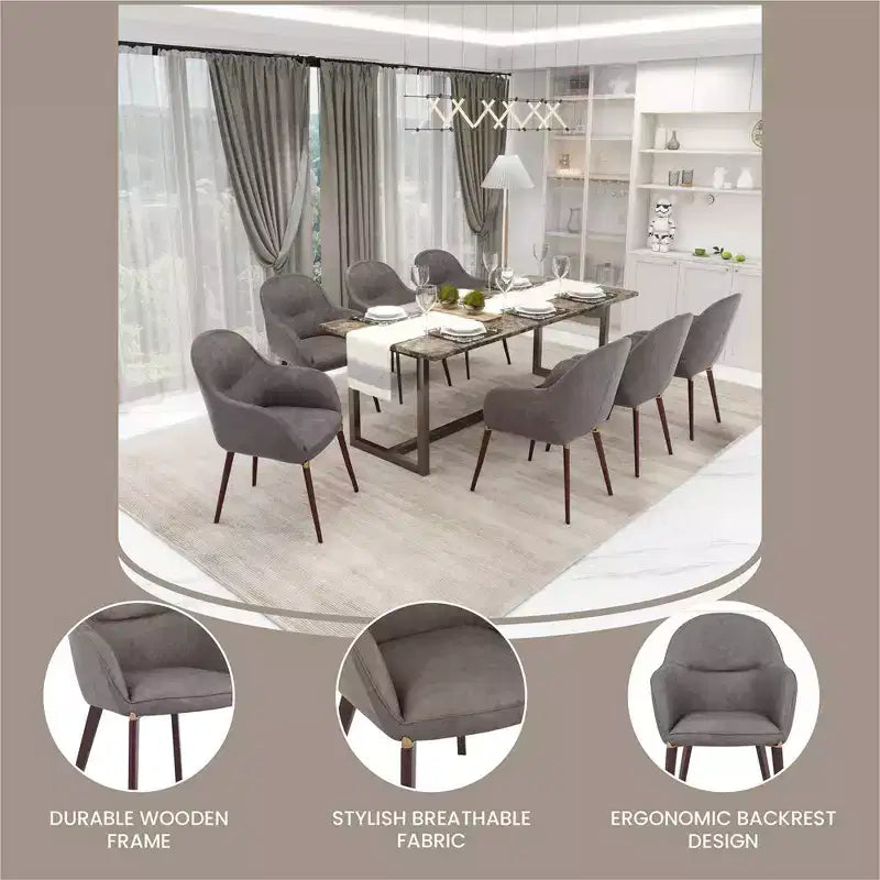Elias Upholstered Dining Chair | Leather or Velvet Seat with Powder-Coated Legs