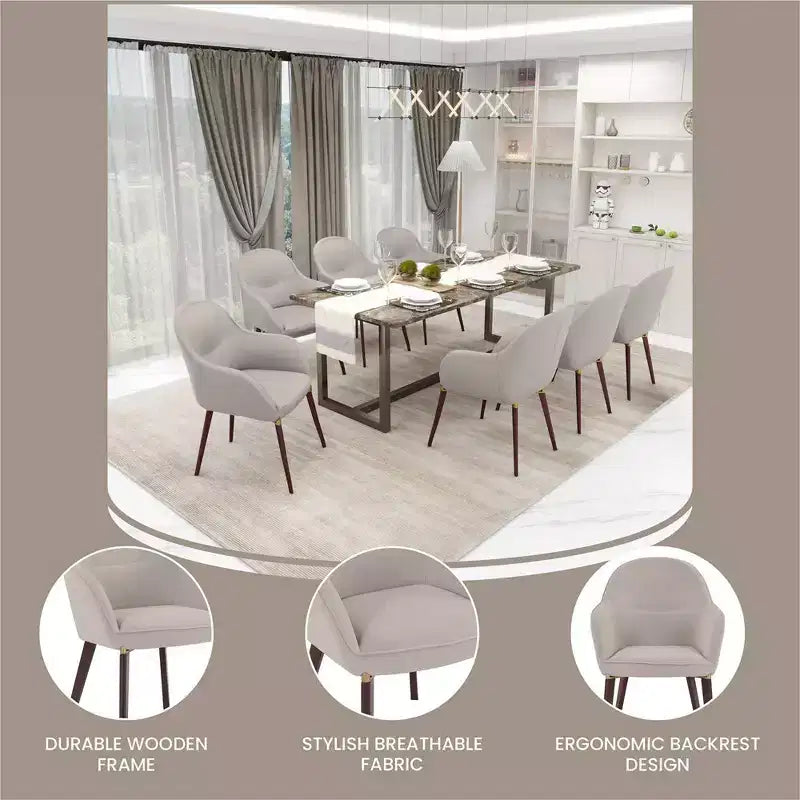 Elias Upholstered Dining Chair | Leather or Velvet Seat with Powder-Coated Legs