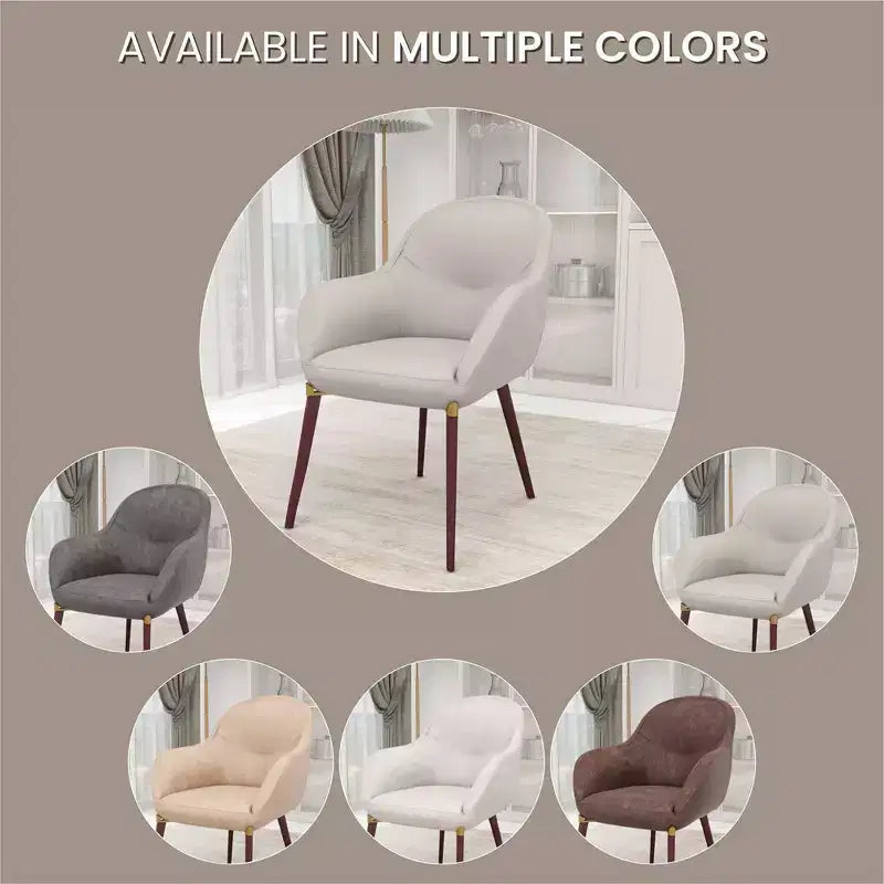 Elias Upholstered Dining Chair | Leather or Velvet Seat with Powder-Coated Legs