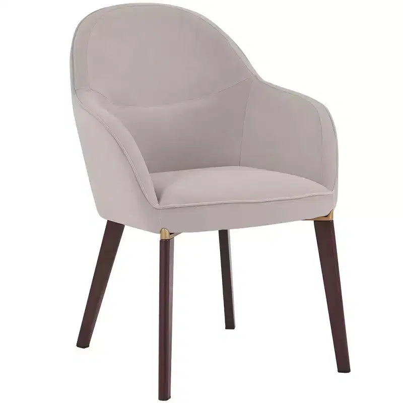 Elias Upholstered Dining Chair | Leather or Velvet Seat with Powder-Coated Legs