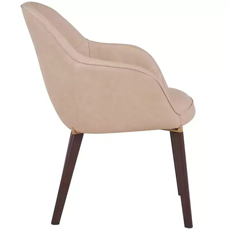 Elias Upholstered Dining Chair | Leather or Velvet Seat with Powder-Coated Legs