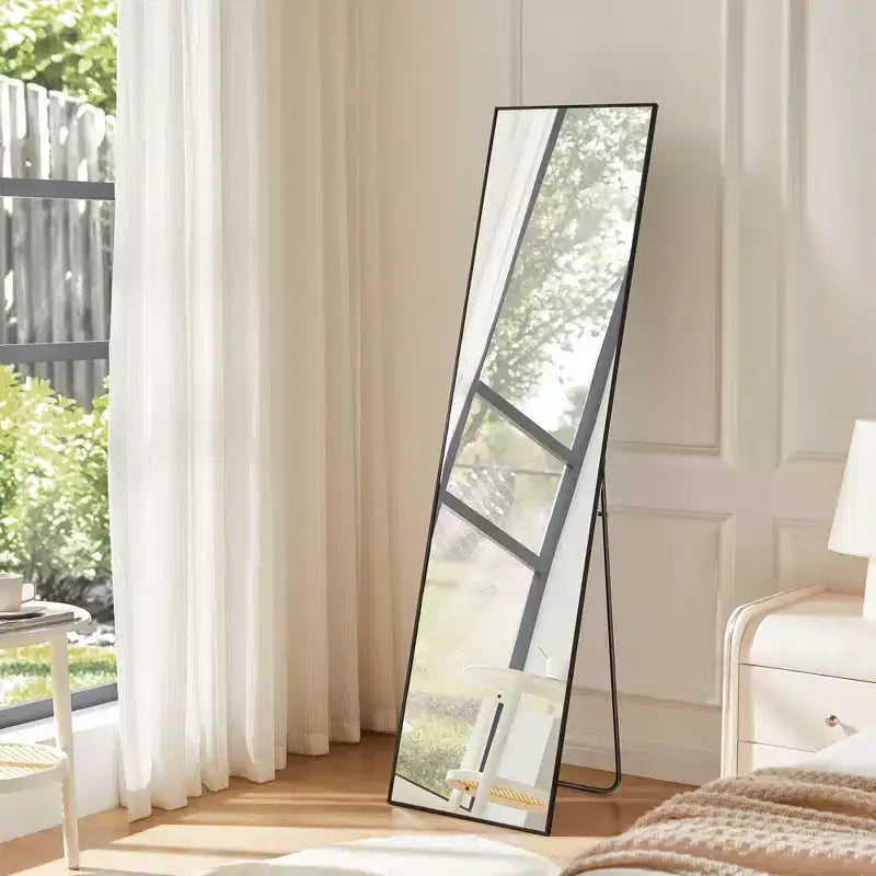 JIONJOY 16x59 Full Length Mirror, Shatterproof HD Glass Metal Frame, Floor/Wall Mounted for Bedroom Closet Entryway