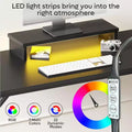 Bestier Gaming Desk 42 Small Computer Desk for Home Office with LED Lights & Monitor Stand