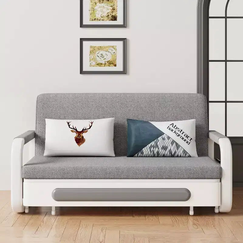 Luck Live Farmhouse 59.84-inch sleeper sofa convertible sofa bed with storage base,folding chair,couches for living room