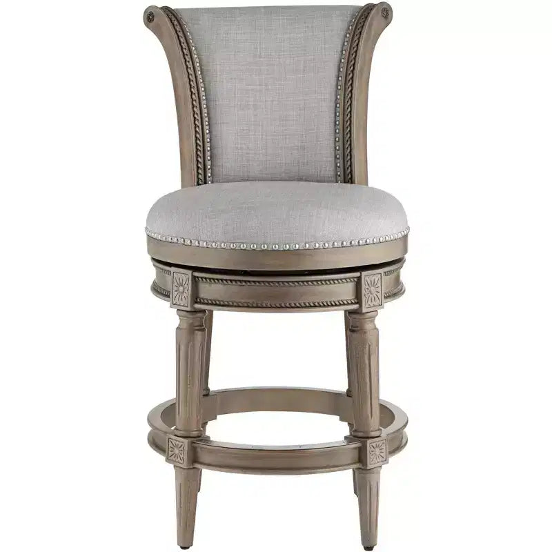 55 Downing Street Oliver 26 High Ash Gray and Oak Traditional Swivel Counter Stool