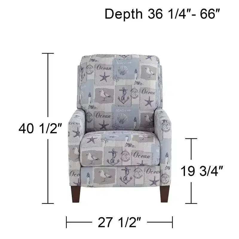 Kensington Hill Gulls Point Sky 27 1/2 Wide Blue 3-Way Power Recliner