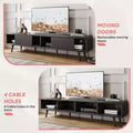 Bestier 70 inch Mid-Century Modern TV Stand for 65/70/75 TV, Low Entertainment Center TV Console Cabinet with Sliding Doors for Living Room