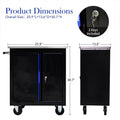 Metal Storage Cabinet with Wheels, Lockable Garage Storage Cabinet on Wheels, Rolling Tool Storage Cabinet For Workshop Garage,Assembly Required Black