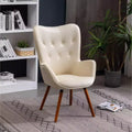Doarnin Contemporary Silky Velvet Tufted Button Back Accent Chair | White