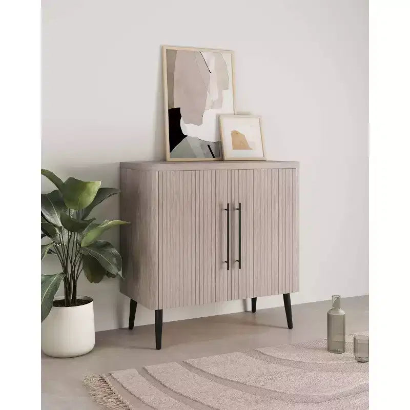 Manhattan Comfort Jodie Mid-Century Modern Accent Cabinet with 2 Shelves