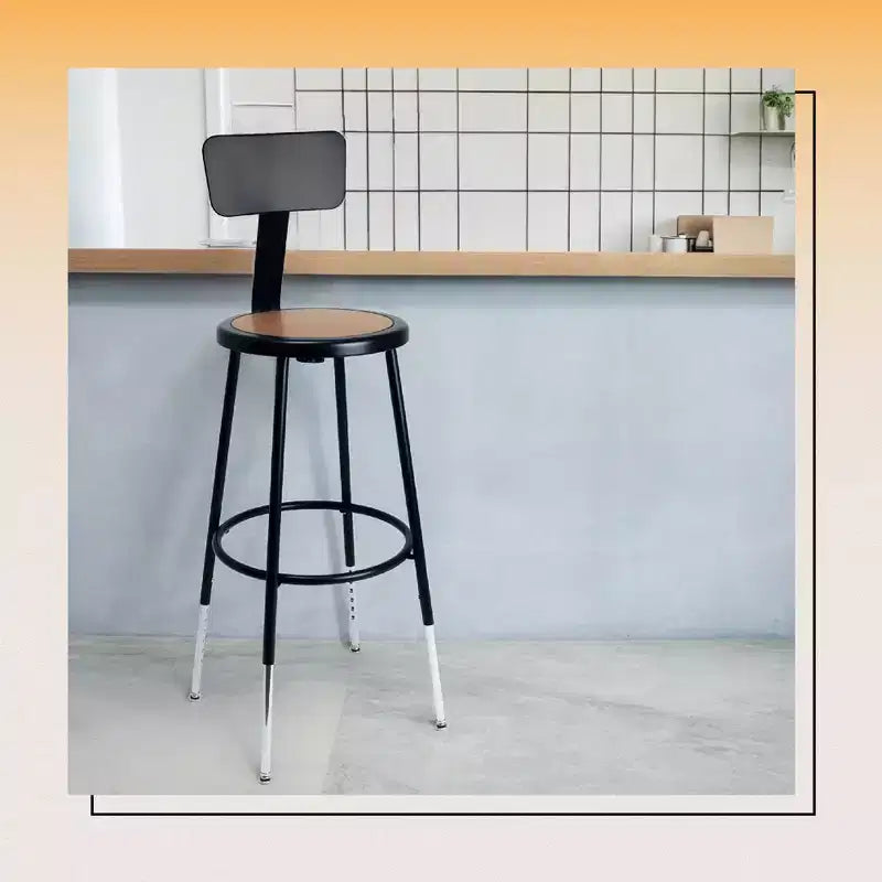 Hampden Furnishings 25-33" Felix Collection Steel Counter Height Barstool with Backrest
