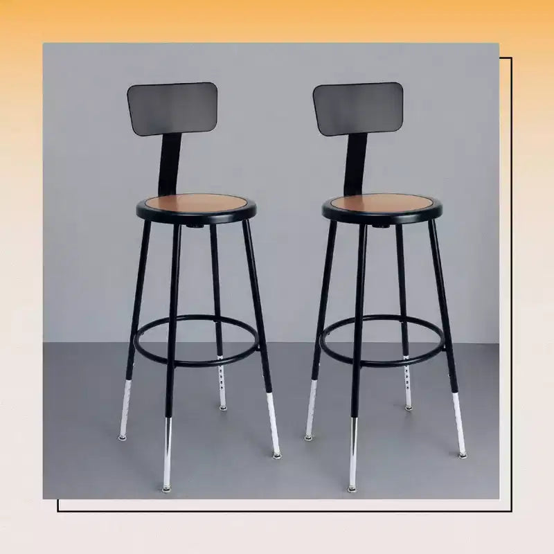Hampden Furnishings 25-33" Felix Collection Steel Counter Height Barstool with Backrest