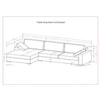 Narożna sofa modułowa Roscoe z głębokim siedziskiem, lewostronna | Nowoczesna sofa do salonu