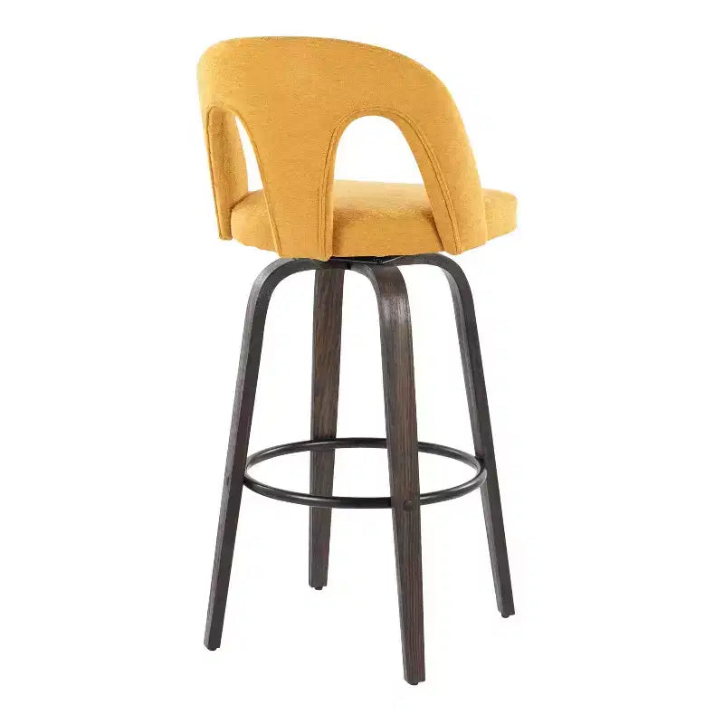 LumiSource Set of 2 Ava Barstools Dark Fabric