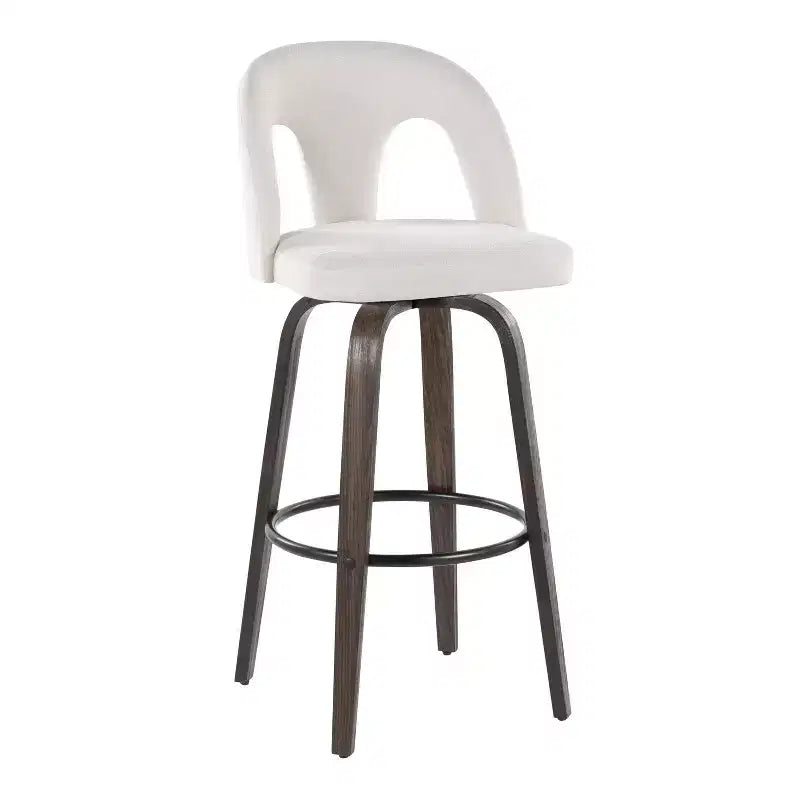 LumiSource Set of 2 Ava Barstools Dark Fabric
