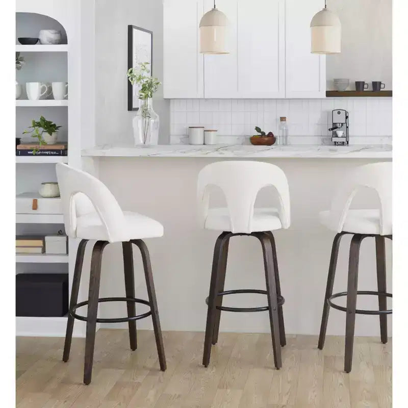 LumiSource Set of 2 Ava Barstools Dark Fabric