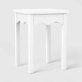 Wavy Scallop End Table | White Rubberwood Side Table