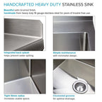 Nerezový dřez na prádlo a stojanový podstavec - šířka 24 palců x hloubka 22 palců x výška 35 palců