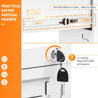 Schedario mobile/verticale a 3 cassetti per ufficio domestico