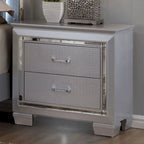 Comodino 1 pz. color argento con luce LED